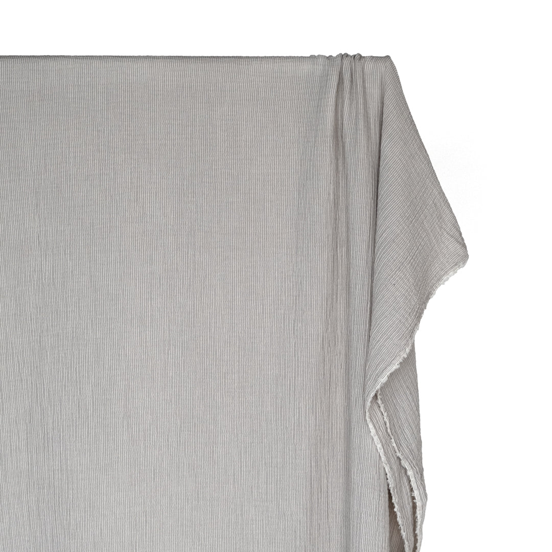 Fine Striped Organic Cotton Double Gauze - Stone | Blackbird Fabrics