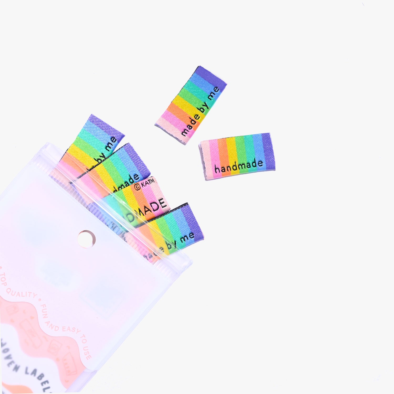 HANDMADE/MADE BY ME RAINBOW Woven Labels | Blackbird Fabrics