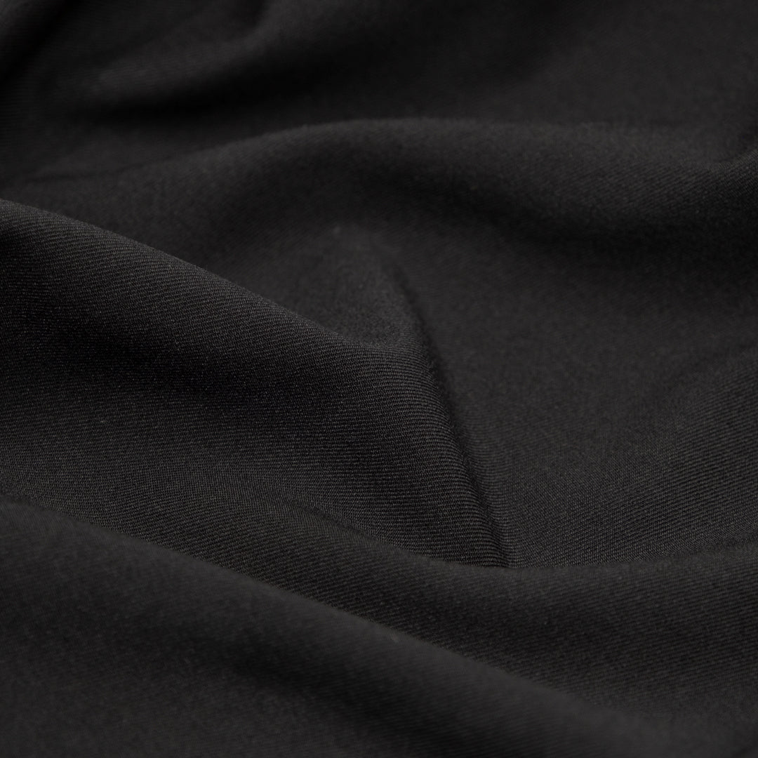 Highrise Poly Viscose Twill Suiting - Black | Blackbird Fabrics