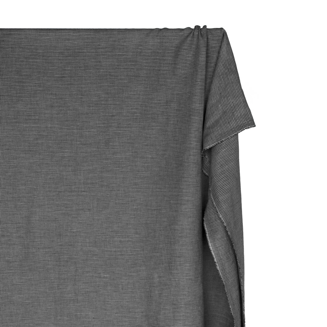 Houndstooth Linen Cotton Blend - Stone/Black | Blackbird Fabrics