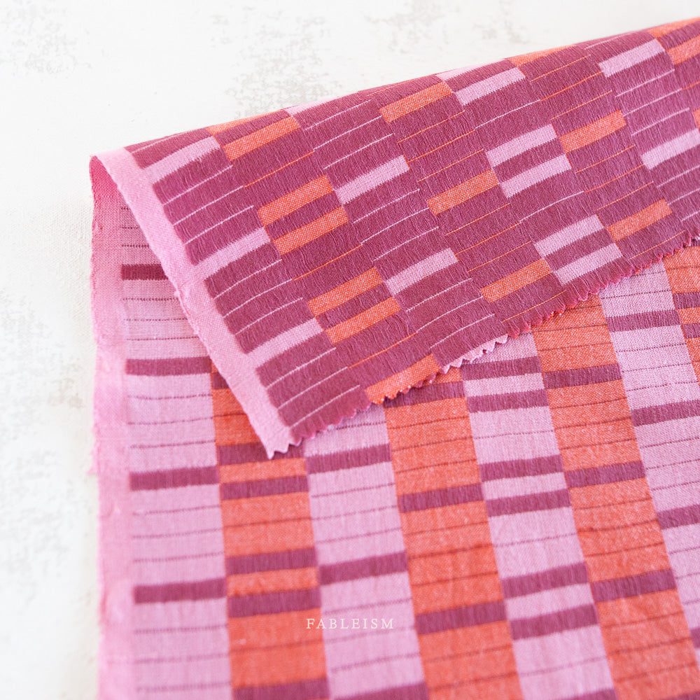 Southwest Stripe Cotton - Berry | Blackbird Fabrics