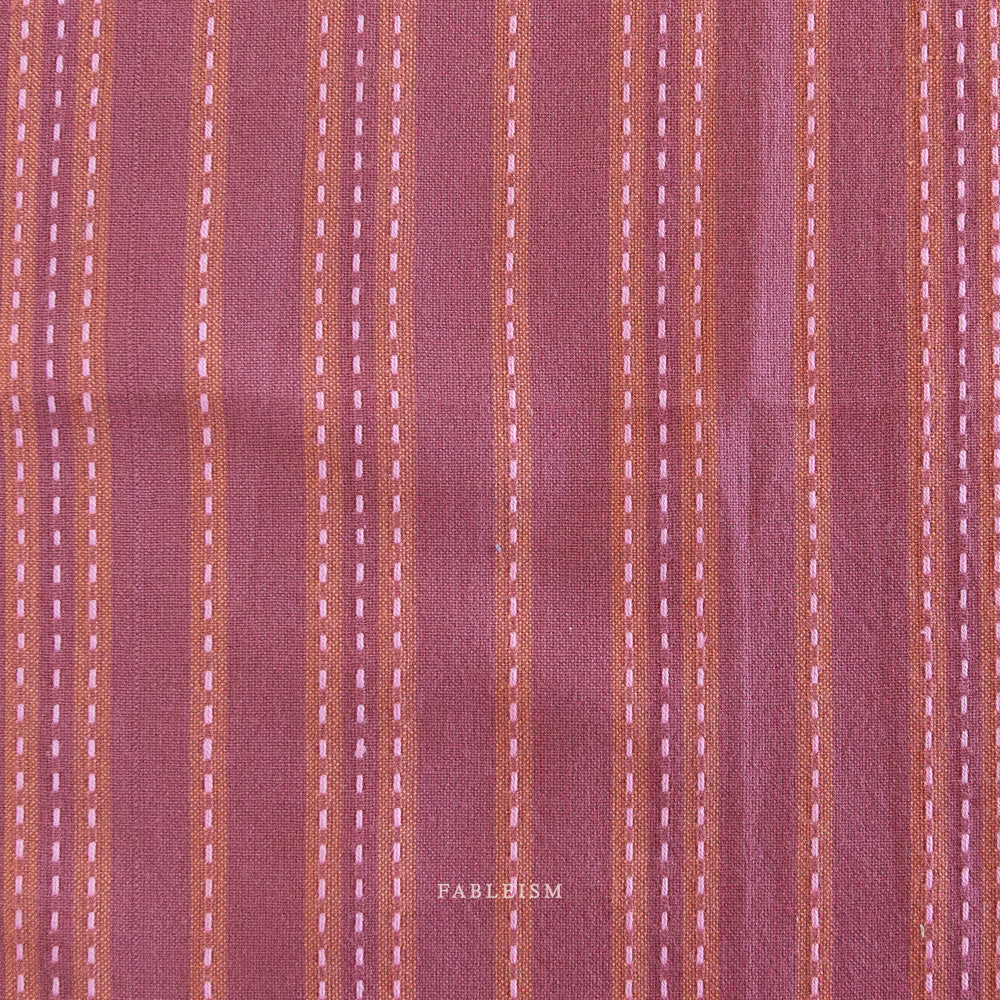 Stitch Stripe Cotton - Blackberry | Blackbird Fabrics
