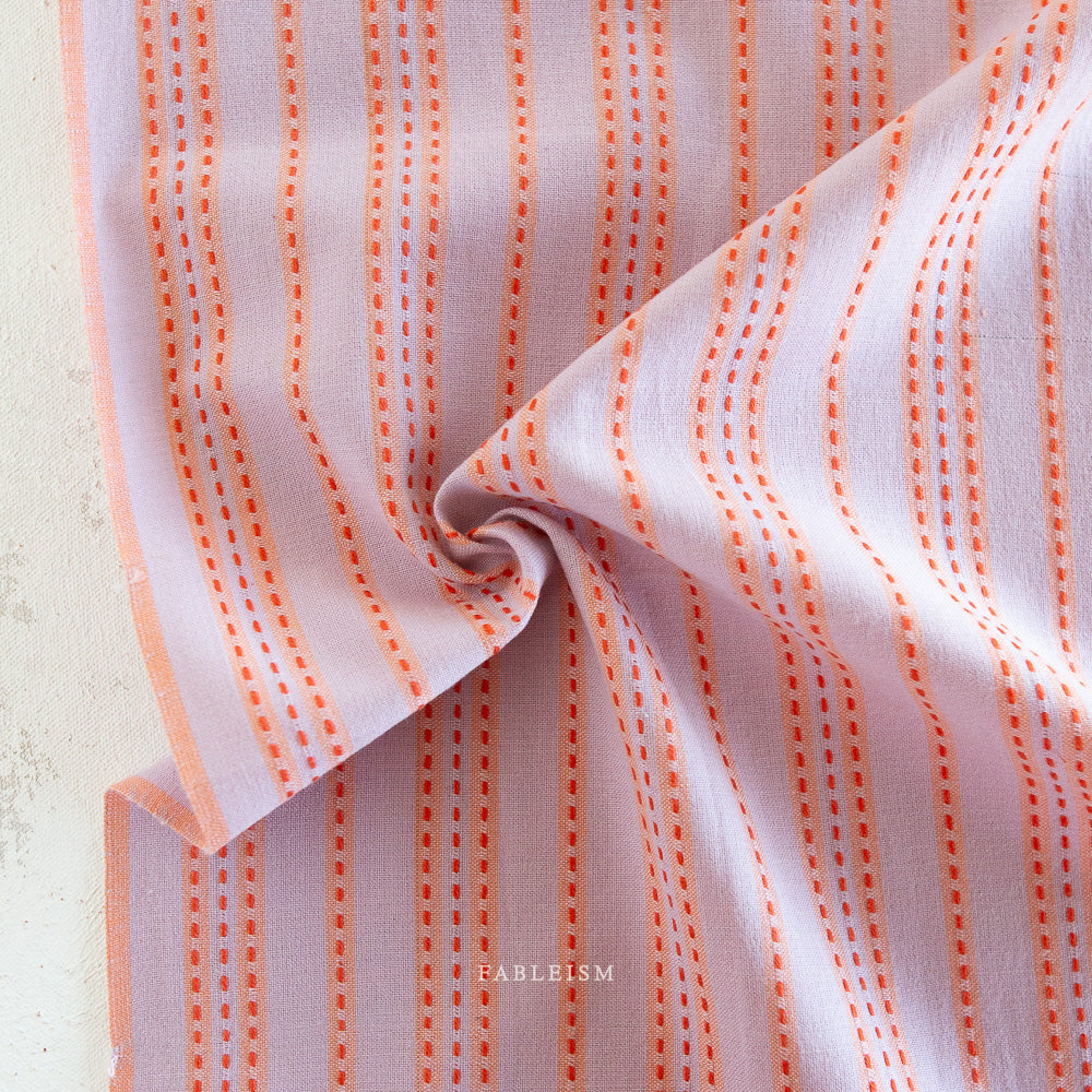 Stitch Stripe Cotton - Lavender | Blackbird Fabrics