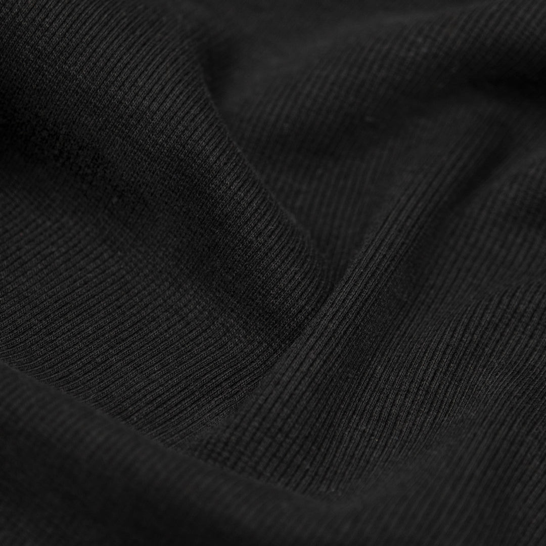 Laidback Organic Cotton Ribbing - Black | Blackbird Fabrics