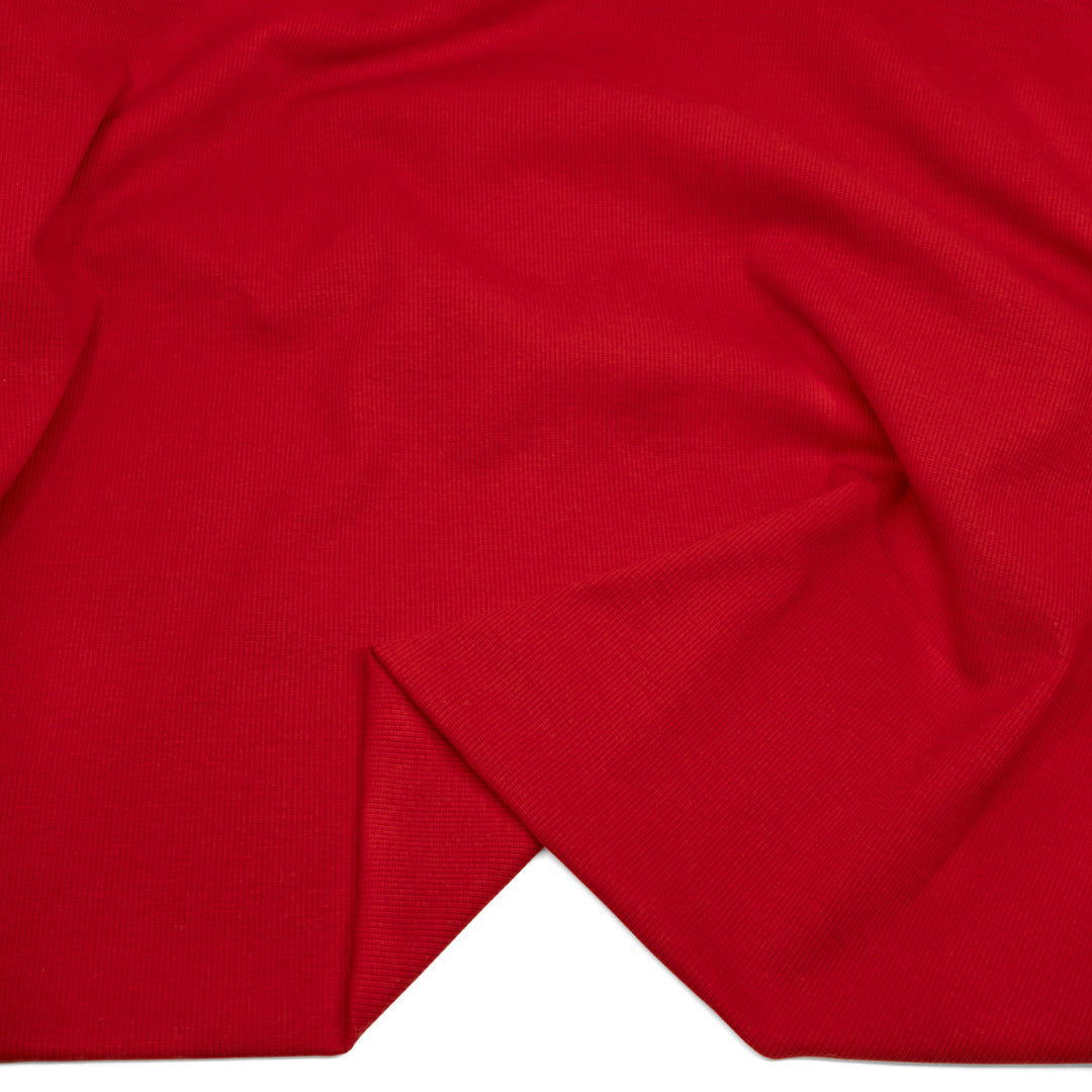 Laidback Organic Cotton Ribbing - Fire Red | Blackbird Fabrics