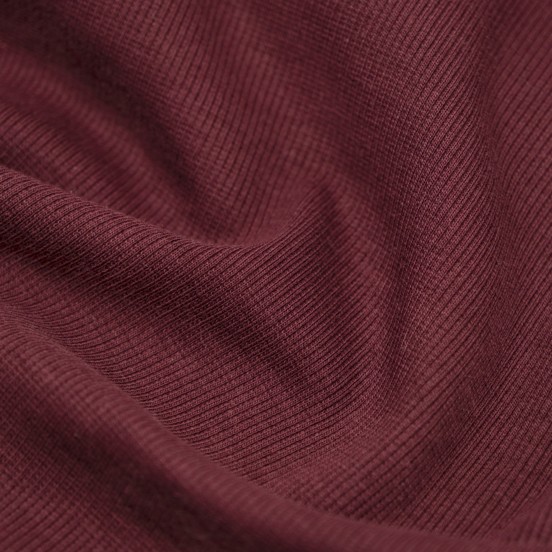 Laidback Organic Cotton Ribbing - Mulberry | Blackbird Fabrics