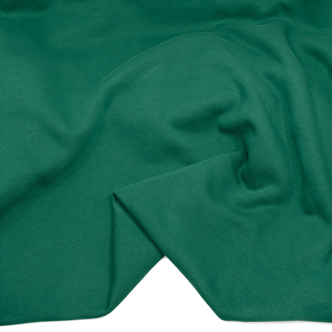 Laidback Organic Cotton Sweatshirt Fleece - Emerald | Blackbird Fabrics