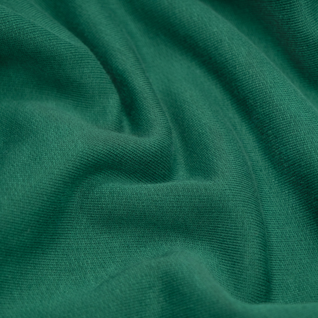Laidback Organic Cotton Sweatshirt Fleece - Emerald | Blackbird Fabrics