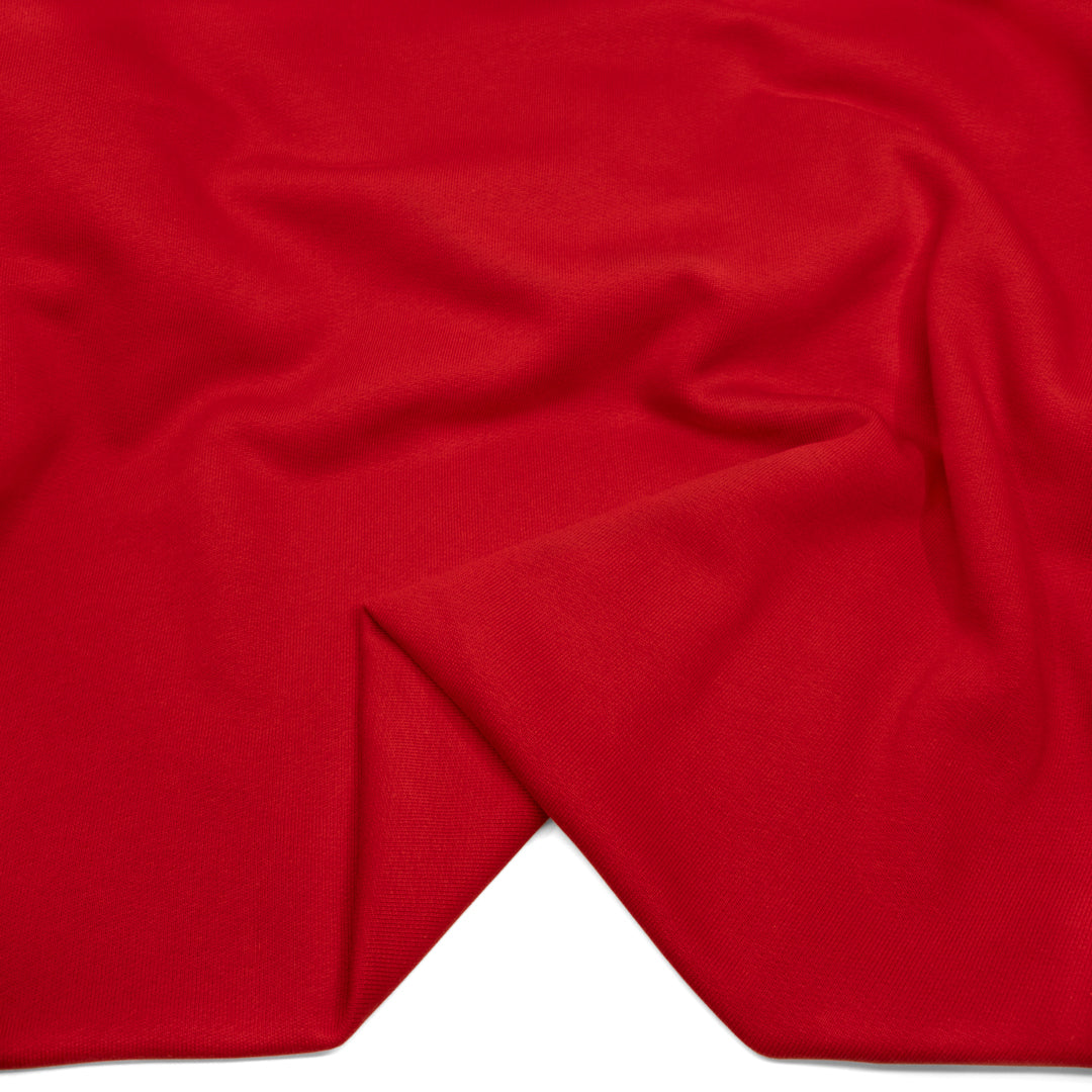 Laidback Organic Cotton Sweatshirt Fleece - Fire Red | Blackbird Fabrics