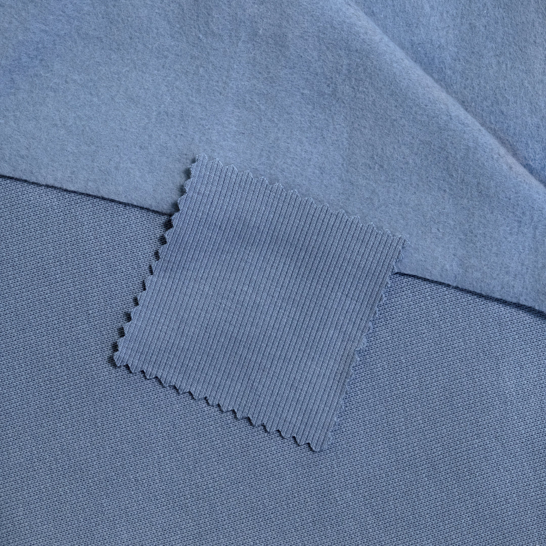 Laidback Organic Cotton Ribbing - Powder Blue | Blackbird Fabrics