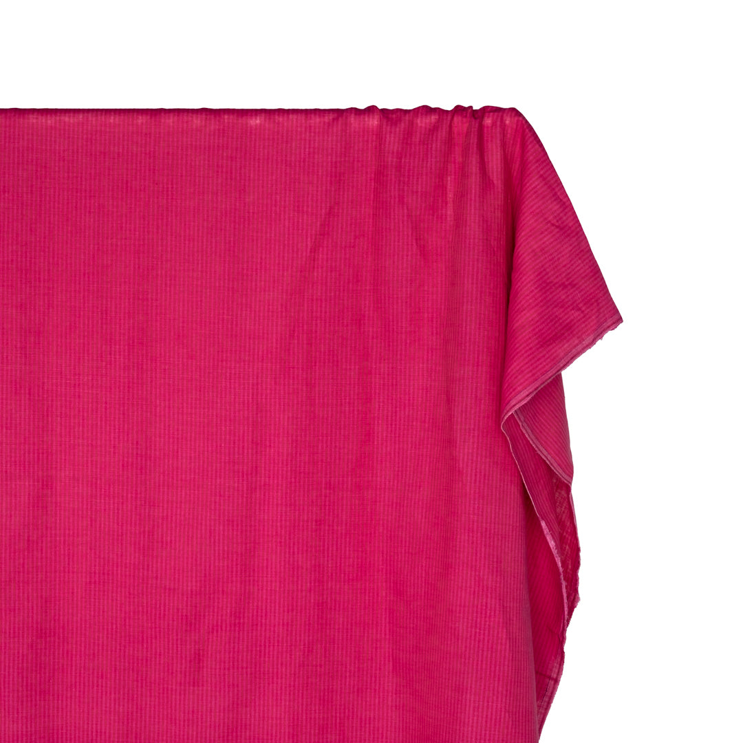 Lollipop Stripe Yarn Dyed Linen Cotton - Raspberry/Magenta Rose | Blackbird Fabrics