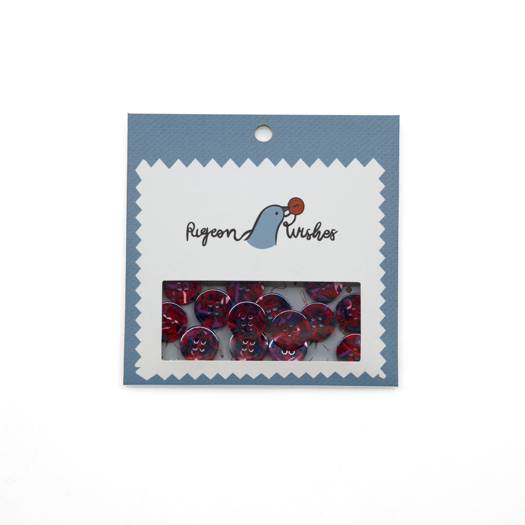 Pigeon Wishes Resin Buttons (15mm) Set of 15 - Beloved | Blackbird Fabrics