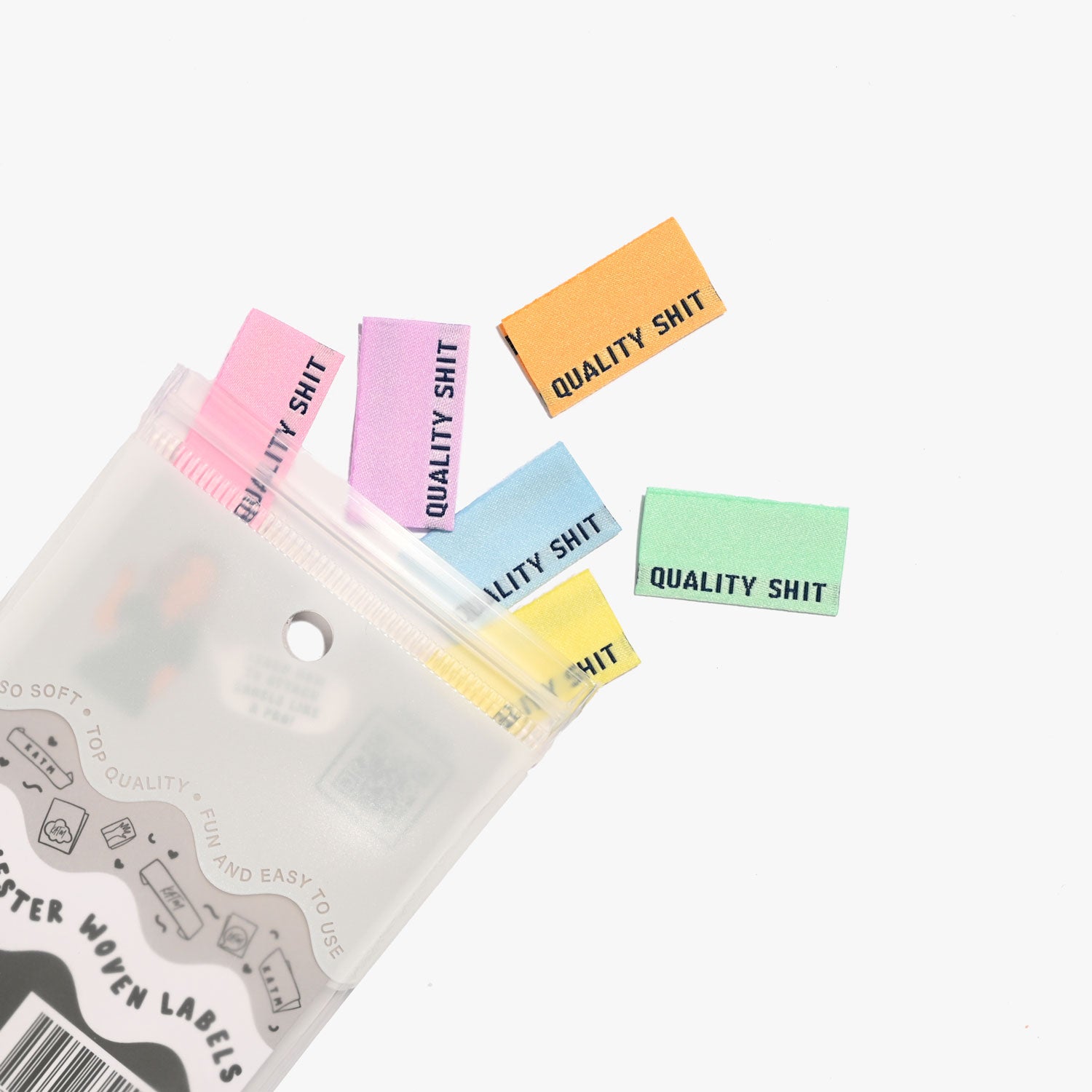 QUALITY SHIT PASTEL Woven Labels | Blackbird Fabrics