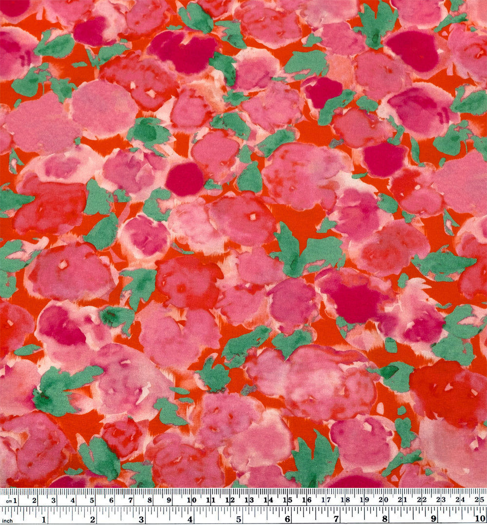 Rosewater LENZING™ ECOVERO™ Jersey - Firecracker/Pink | Blackbird Fabrics