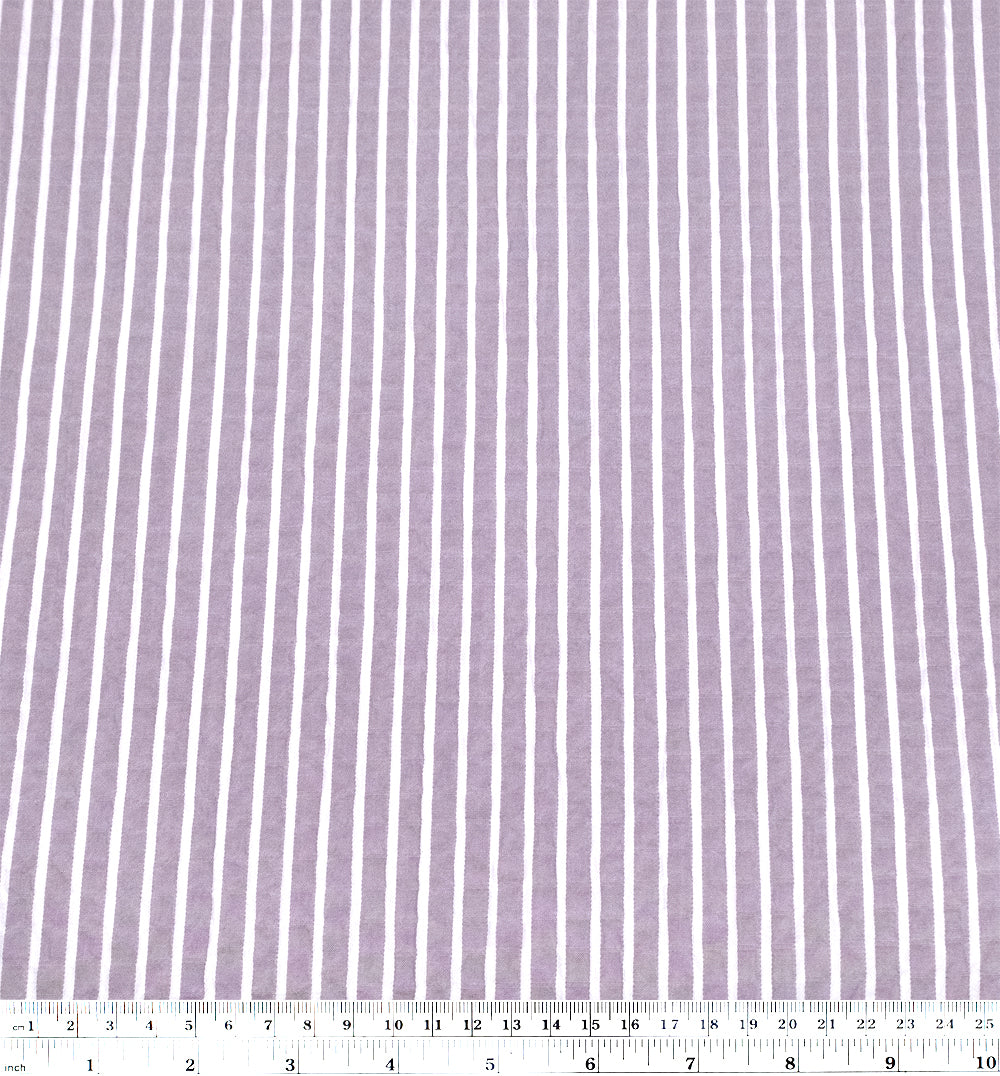 Striped Cotton Lyocell Blend Seersucker - Wisteria/White | Blackbird Fabrics