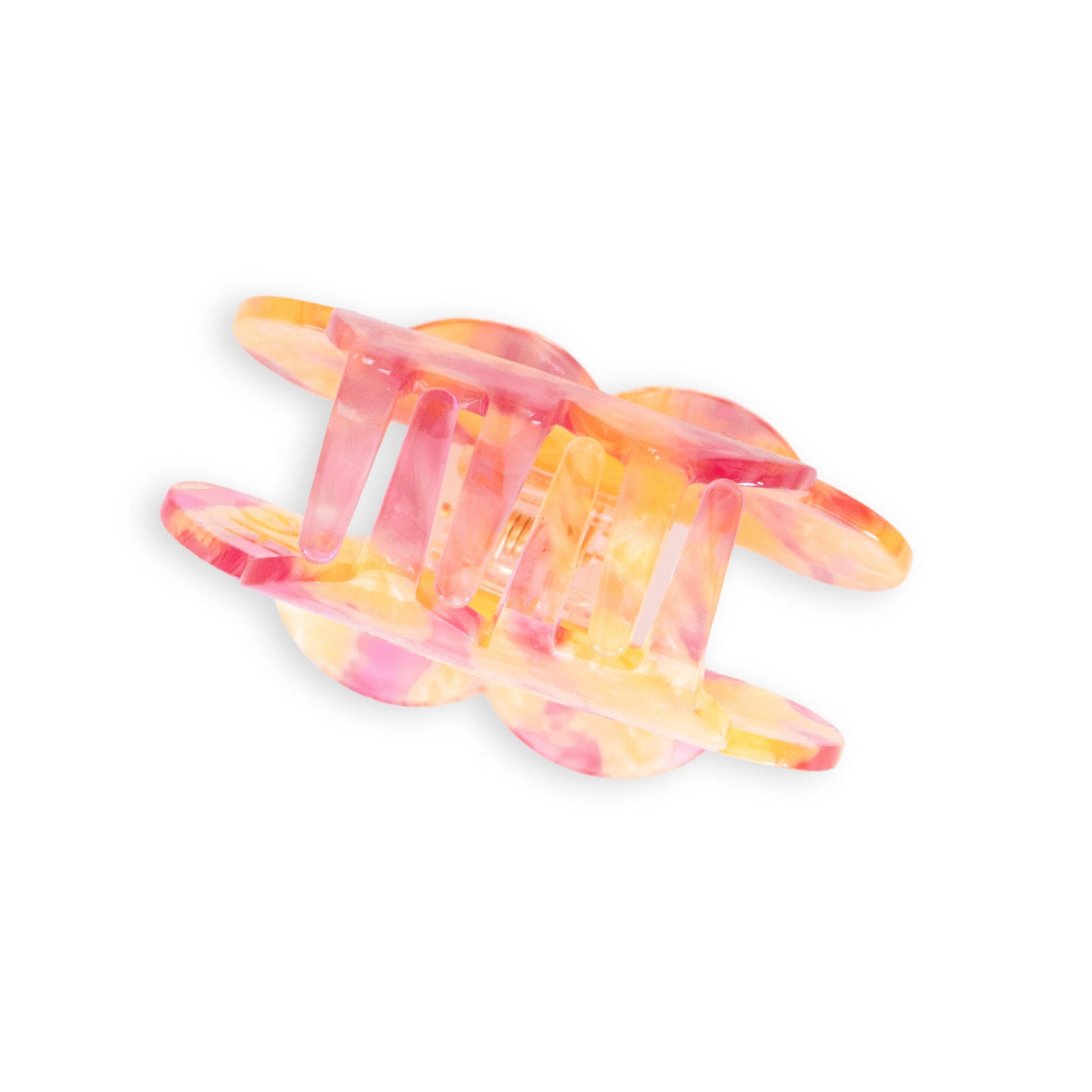 DAISY BUTTON Hair Claw Clip By Sarah Hearts - Pink/Yellow | Blackbird Fabrics