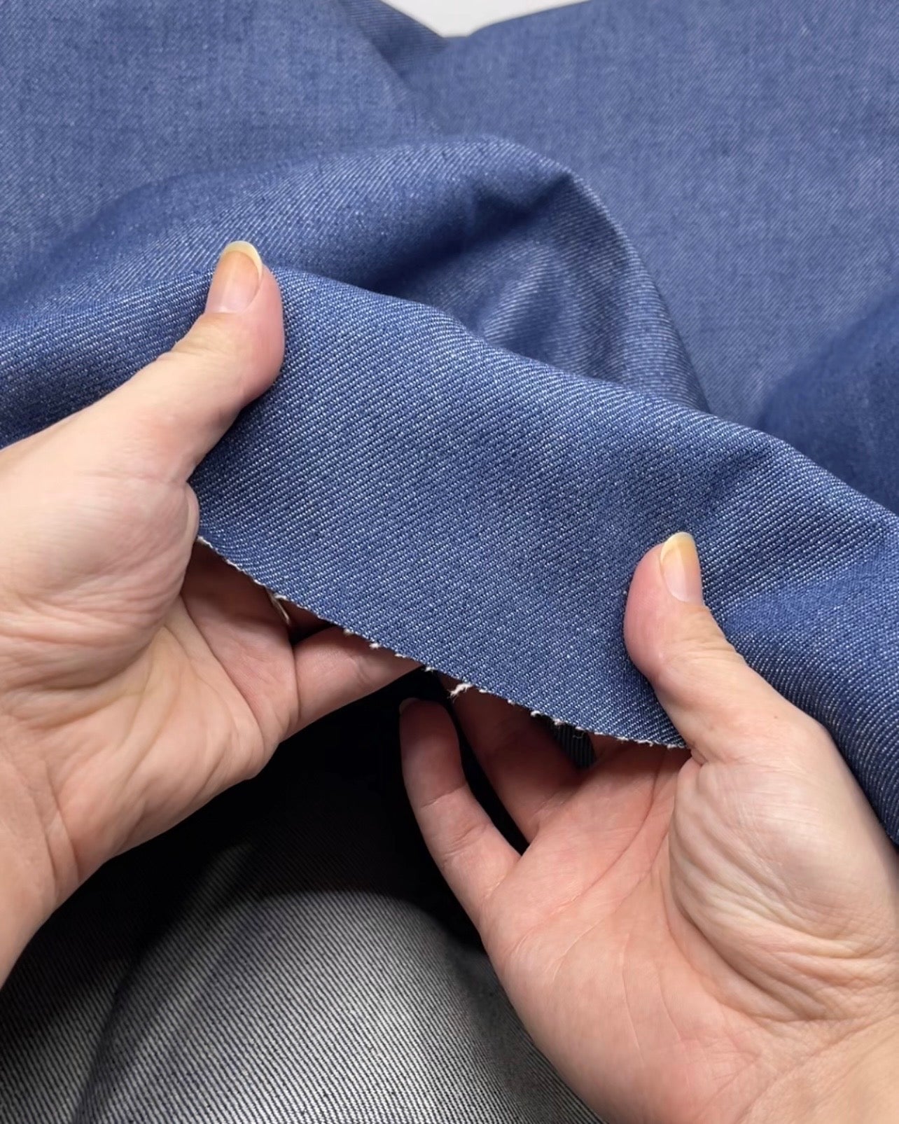 14oz Washed-Look Raw Denim - Light Indigo | Blackbird Fabrics