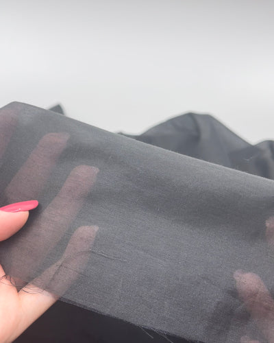 Deadstock Cotton Silk Voile - Black | Blackbird Fabrics