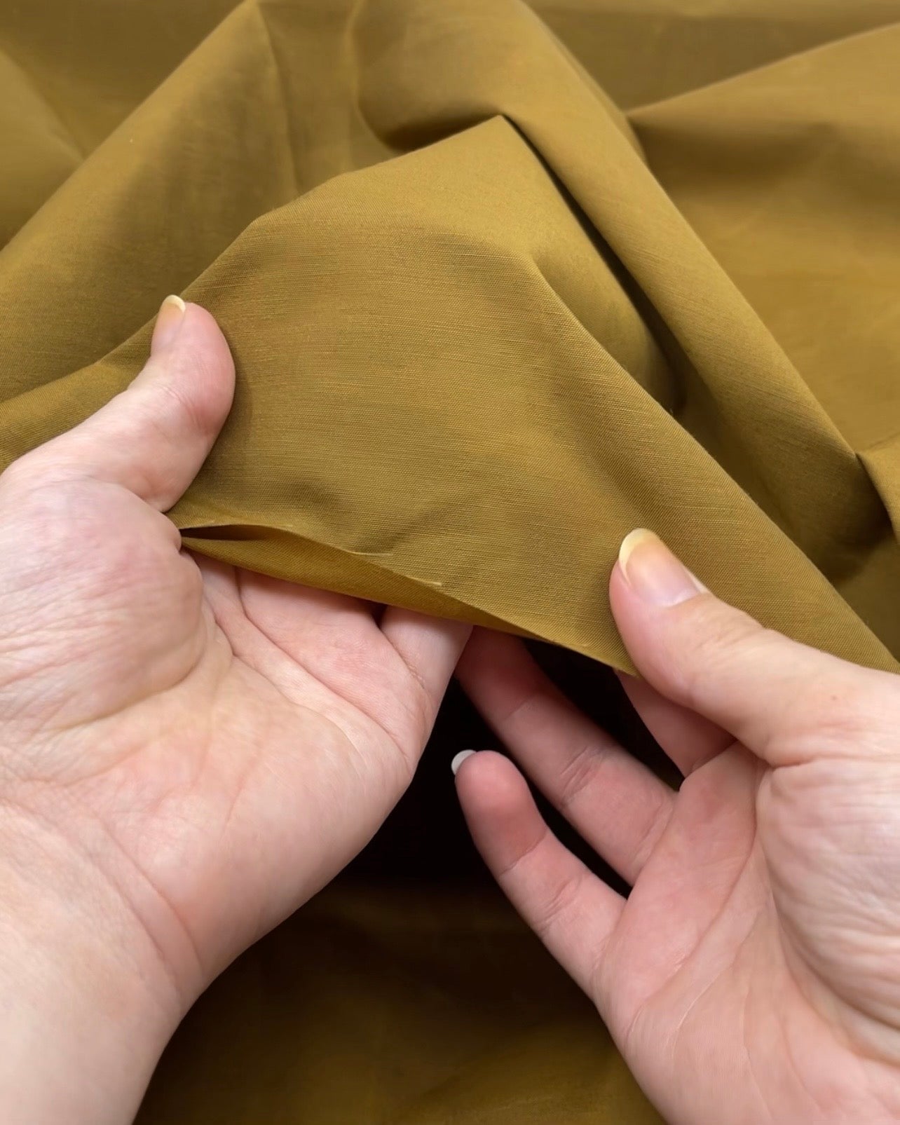 5oz Japanese Dry Waxed Poplin - Ochre | Blackbird Fabrics