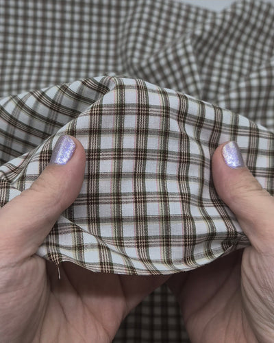 Acreage Mini Plaid Cotton Shirting - White/Multi | Blackbird Fabrics