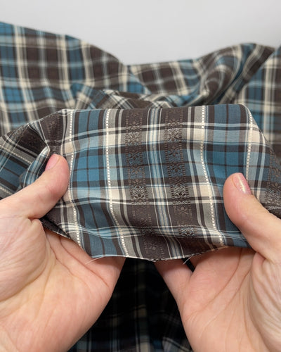 Alpine Plaid Embroidered Cotton Shirting | Blackbird Fabrics