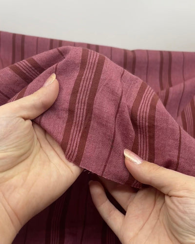 Awning Stripe Handwoven Cotton - Wild Rose/Baked Clay | Blackbird Fabrics