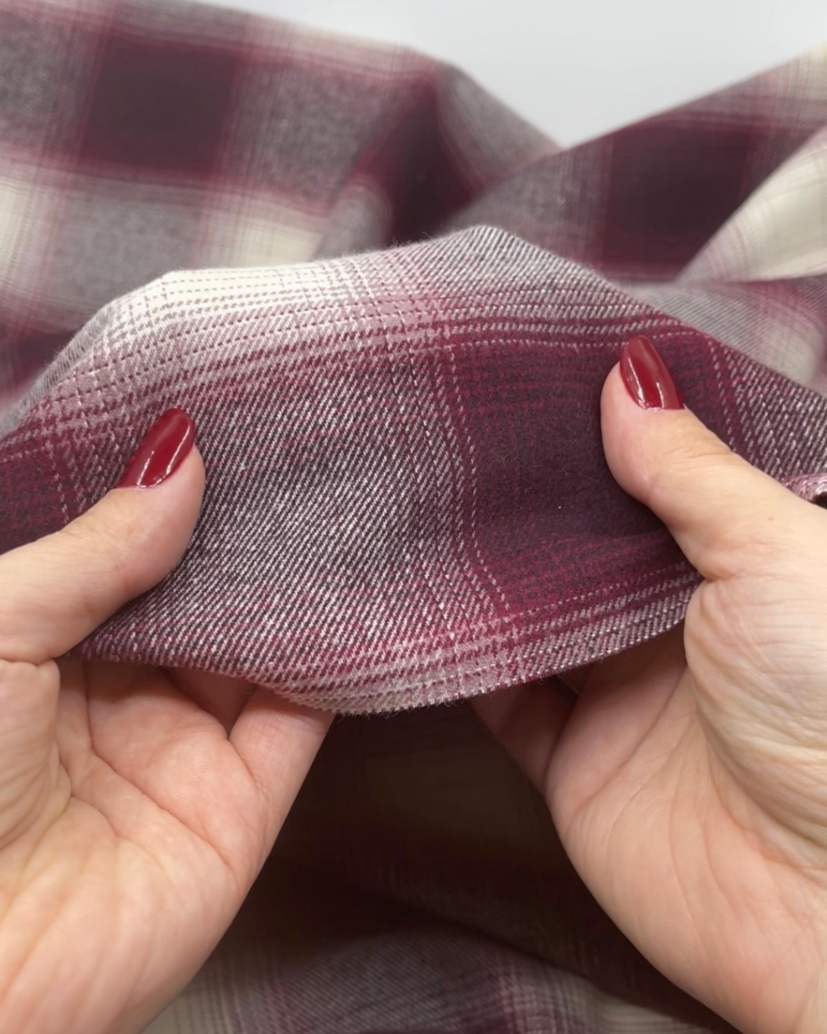 Backwoods Plaid Cotton Flannel - Boysenberry/Ivory | Blackbird Fabrics