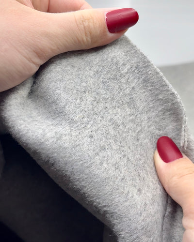 Brushed Wool Blend Coating -  Light Heather Grey | Blackbird Fabrics
