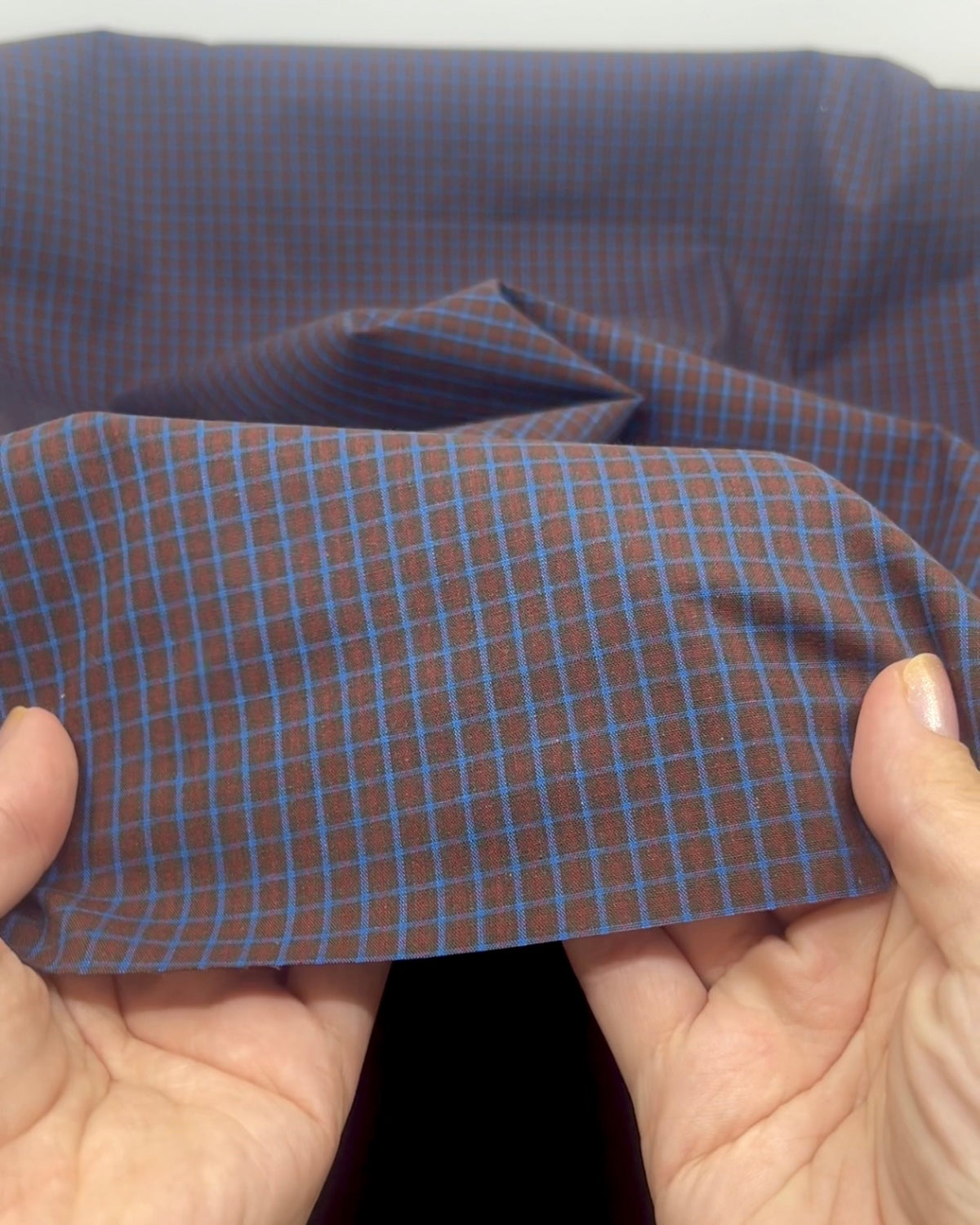 Burrow Plaid Cotton Shirting - Russet/Maroon/Marlin | Blackbird Fabrics
