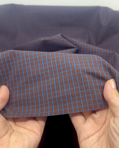 Burrow Plaid Cotton Shirting - Russet/Maroon/Marlin | Blackbird Fabrics