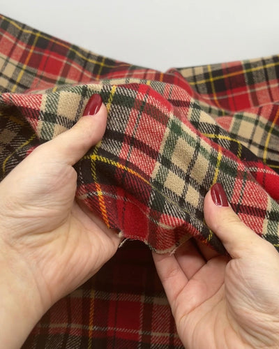 Cabin Plaid Midweight Cotton Flannel - Cashew/Chili Pepper/Multi | Blackbird Fabrics