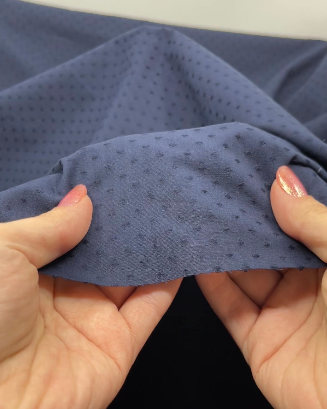 Deadstock Crisp Cotton Dobby - Navy | Blackbird Fabrics