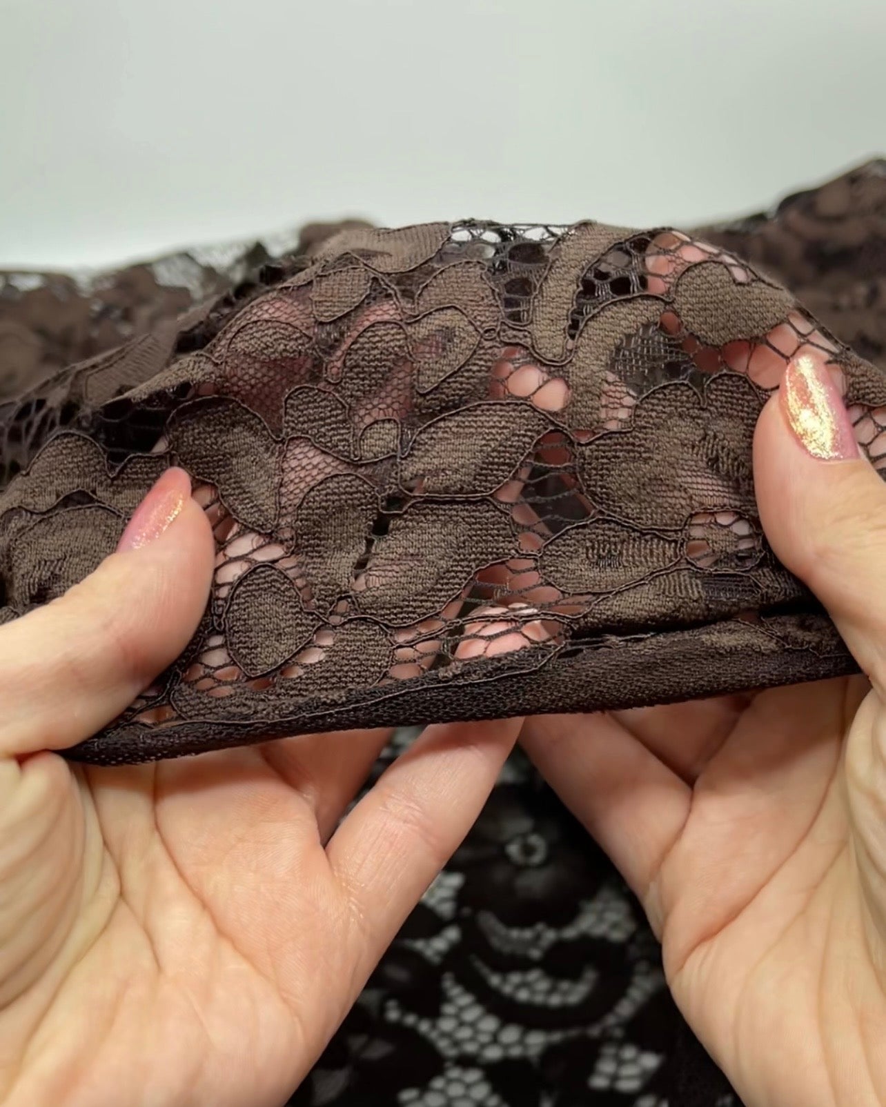 Deadstock Fine Corded Lace - Espresso - 1.4m Panel | Blackbird Fabrics