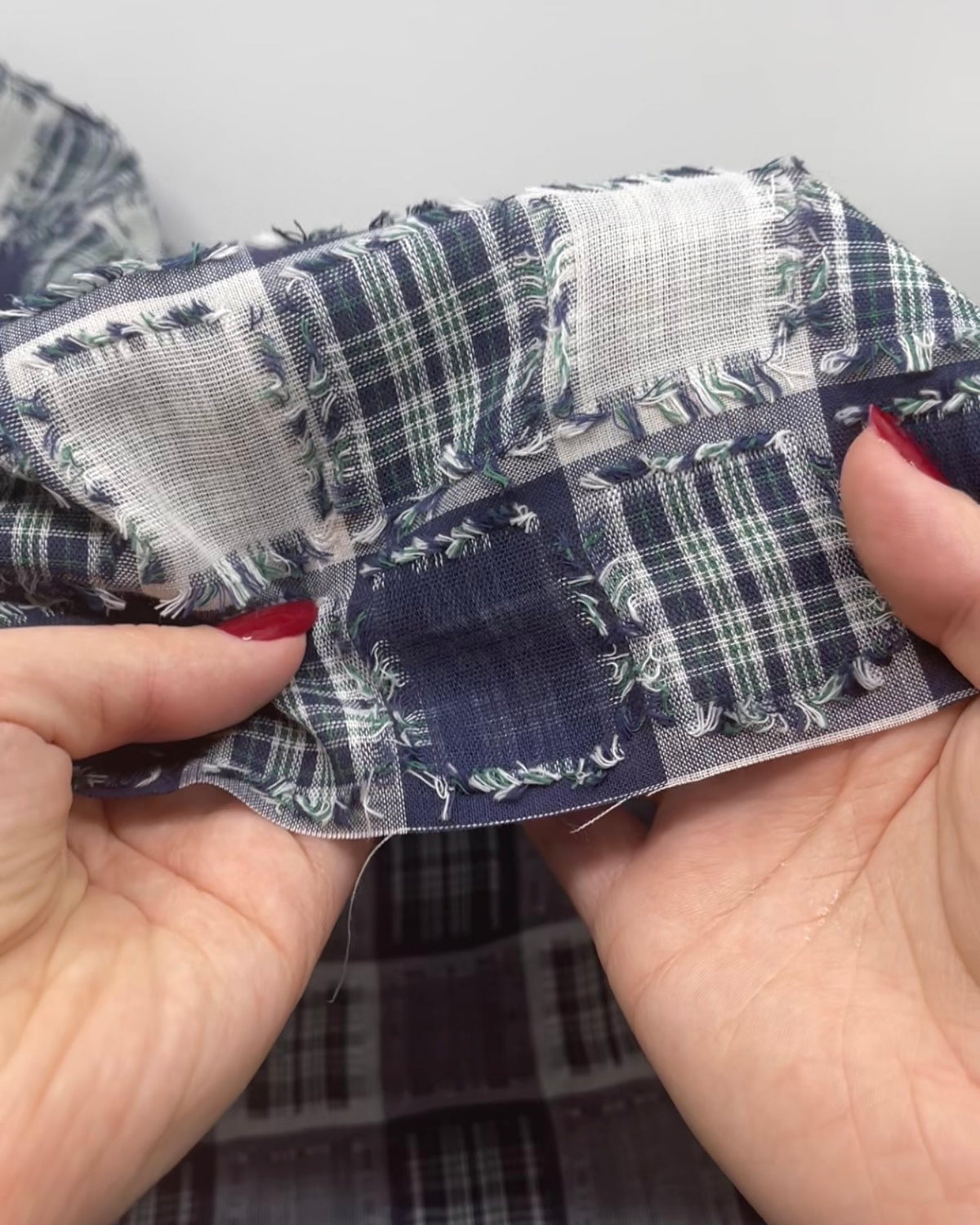Deadstock Plaid Cotton Jacquard - Navy/White/Multi | Blackbird Fabrics