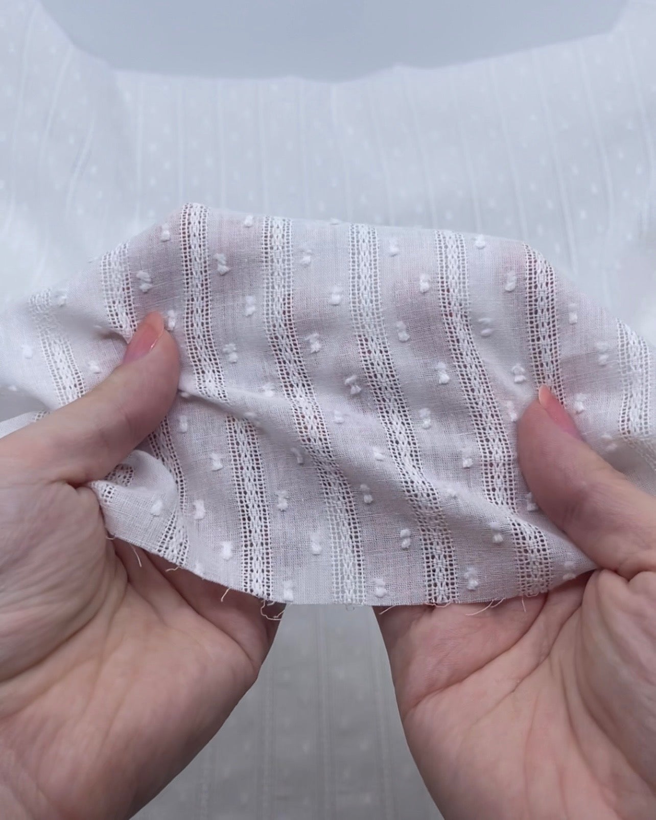 Delicate Stripe Cotton Dobby - White | Blackbird Fabrics