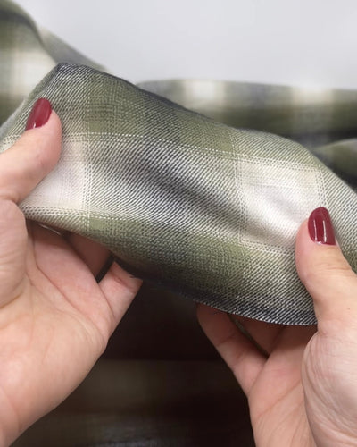Forester Plaid Cotton Flannel - Ivory/Khaki | Blackbird Fabrics