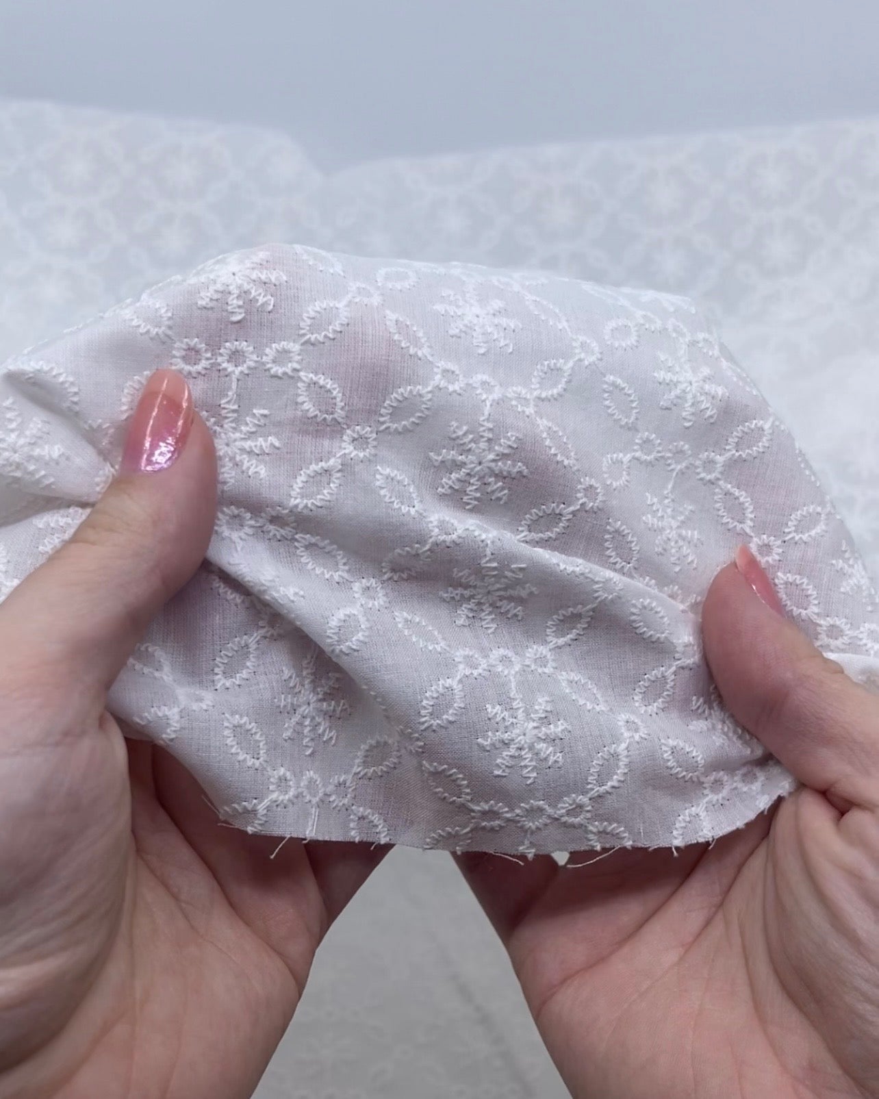 Frostbite Embroidered Cotton Voile - White | Blackbird Fabrics