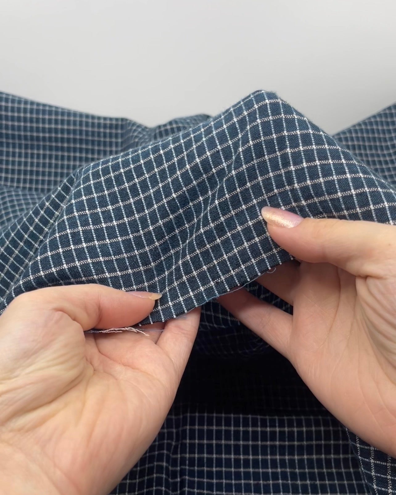Grid Handwoven Cotton - Lagoon/White | Blackbird Fabrics