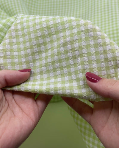 Macaron Mini Gingham Seersucker | Blackbird Fabrics