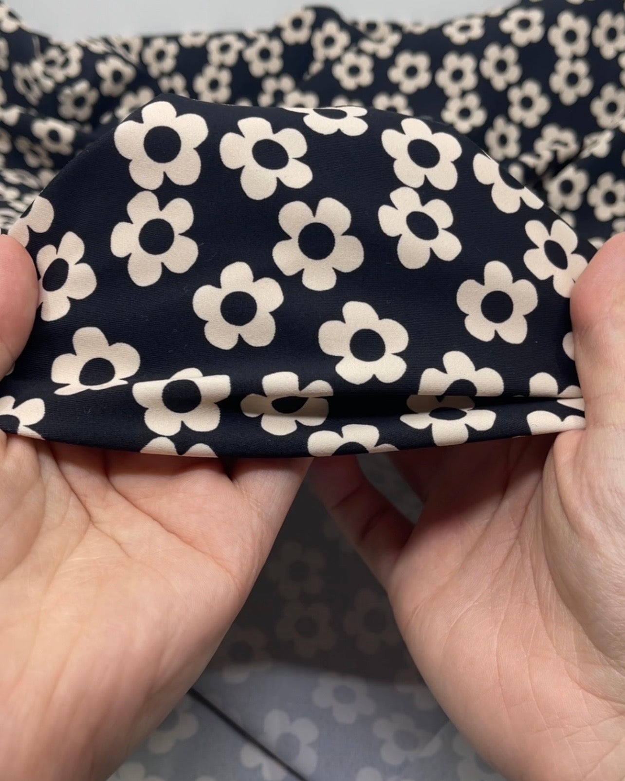 Mini Buttercup Recycled Nylon Swim Tricot - Black Liquorice | Blackbird Fabrics