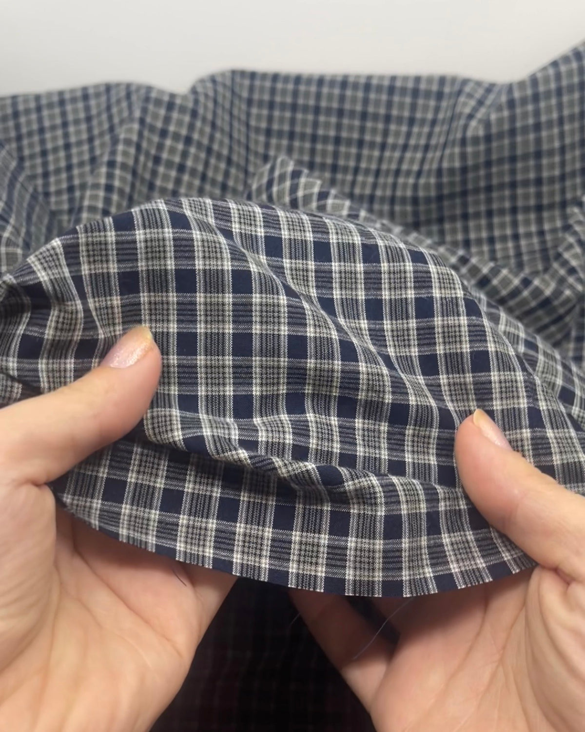 Night Owl Plaid Cotton Shirting - Ink/Grey/White | Blackbird Fabrics