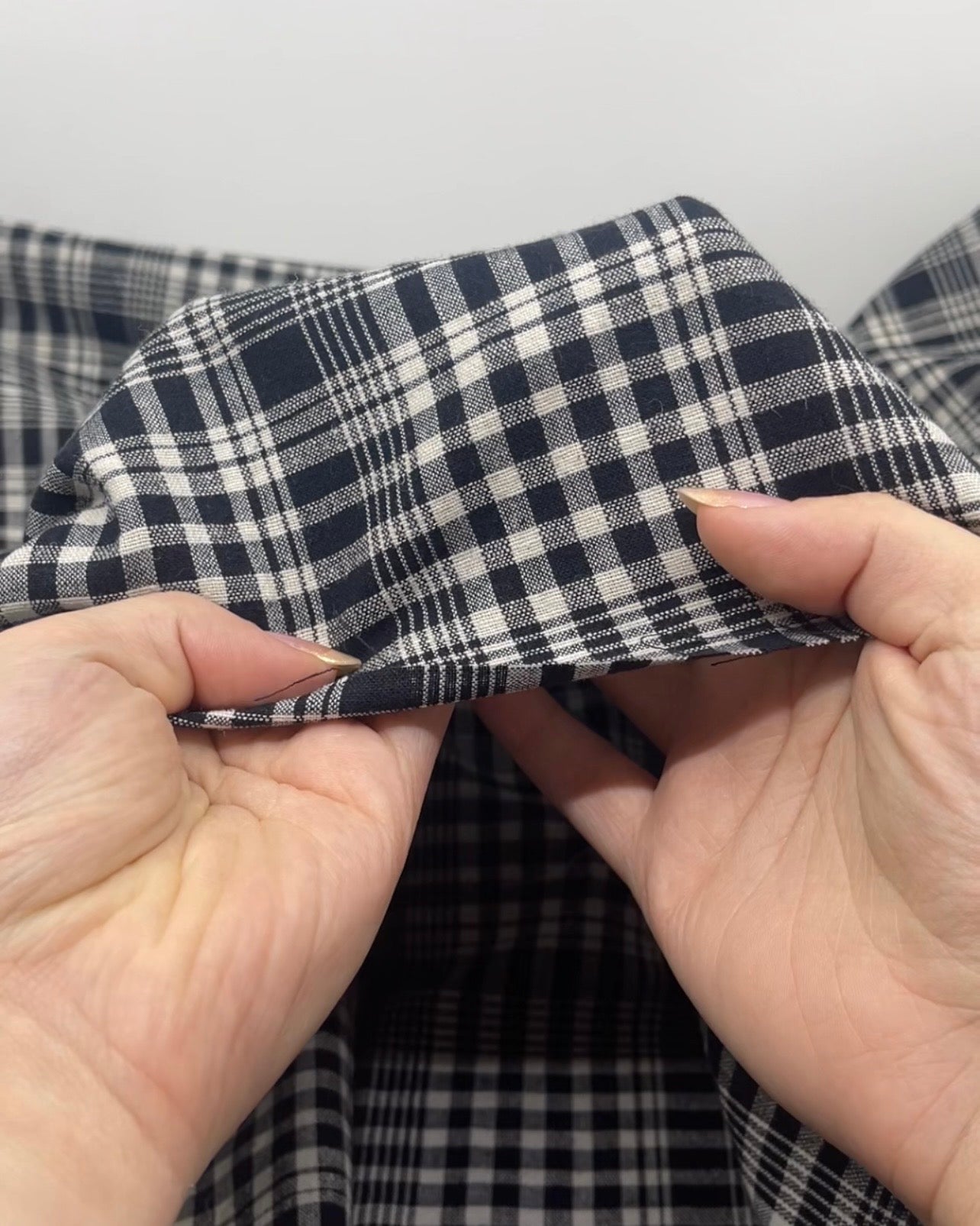Plaid Handwoven Cotton Hemp Blend - Black/White | Blackbird Fabrics