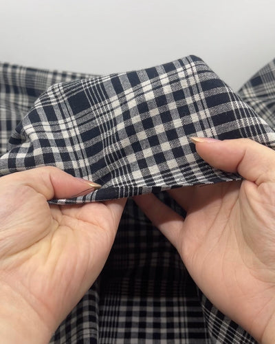 Plaid Handwoven Cotton Hemp Blend - Black/White | Blackbird Fabrics