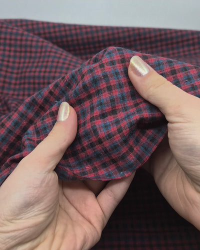 Plaid Hemp Soy Blend - Berry Bush | Blackbird Fabrics