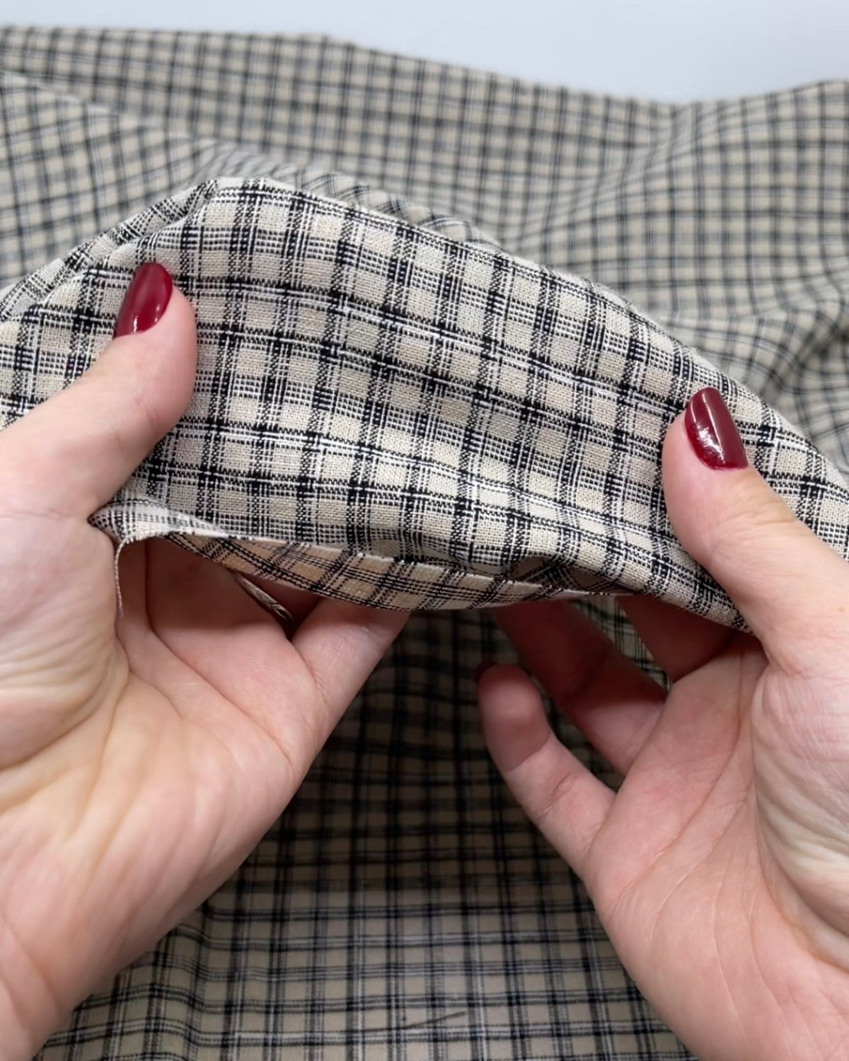 Plaid Yarn Dyed Cotton Linen - Birch/Black | Blackbird Fabrics