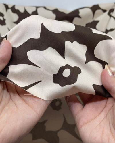 Poppy Field Lightweight Cotton Twill - Umber/Ecru | Blackbird Fabrics