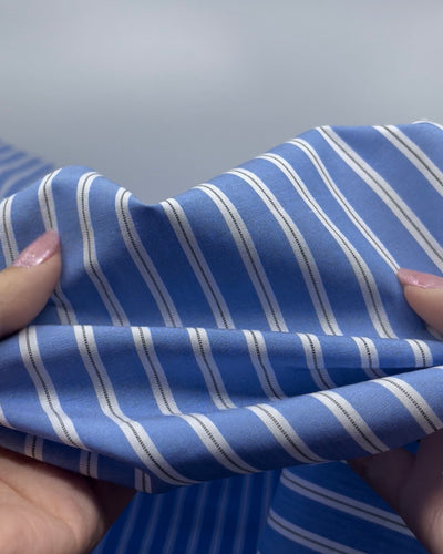 Route Stripe Cotton Shirting | Blackbird Fabrics