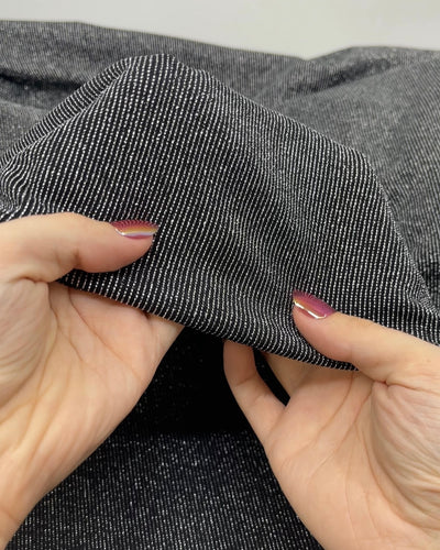 Spotlight Nylon Metallic Rib Knit - Silver | Blackbird Fabrics