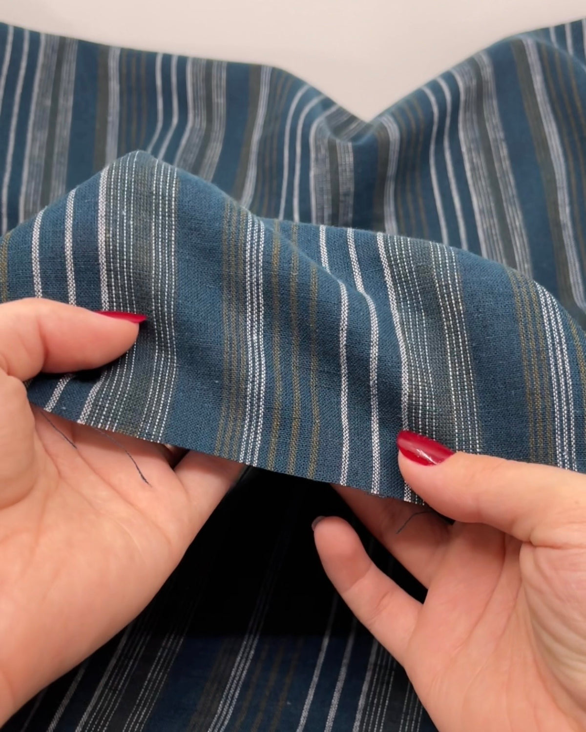 Stripe Yarn Dyed Cotton Linen - Jewel/Multi | Blackbird Fabrics