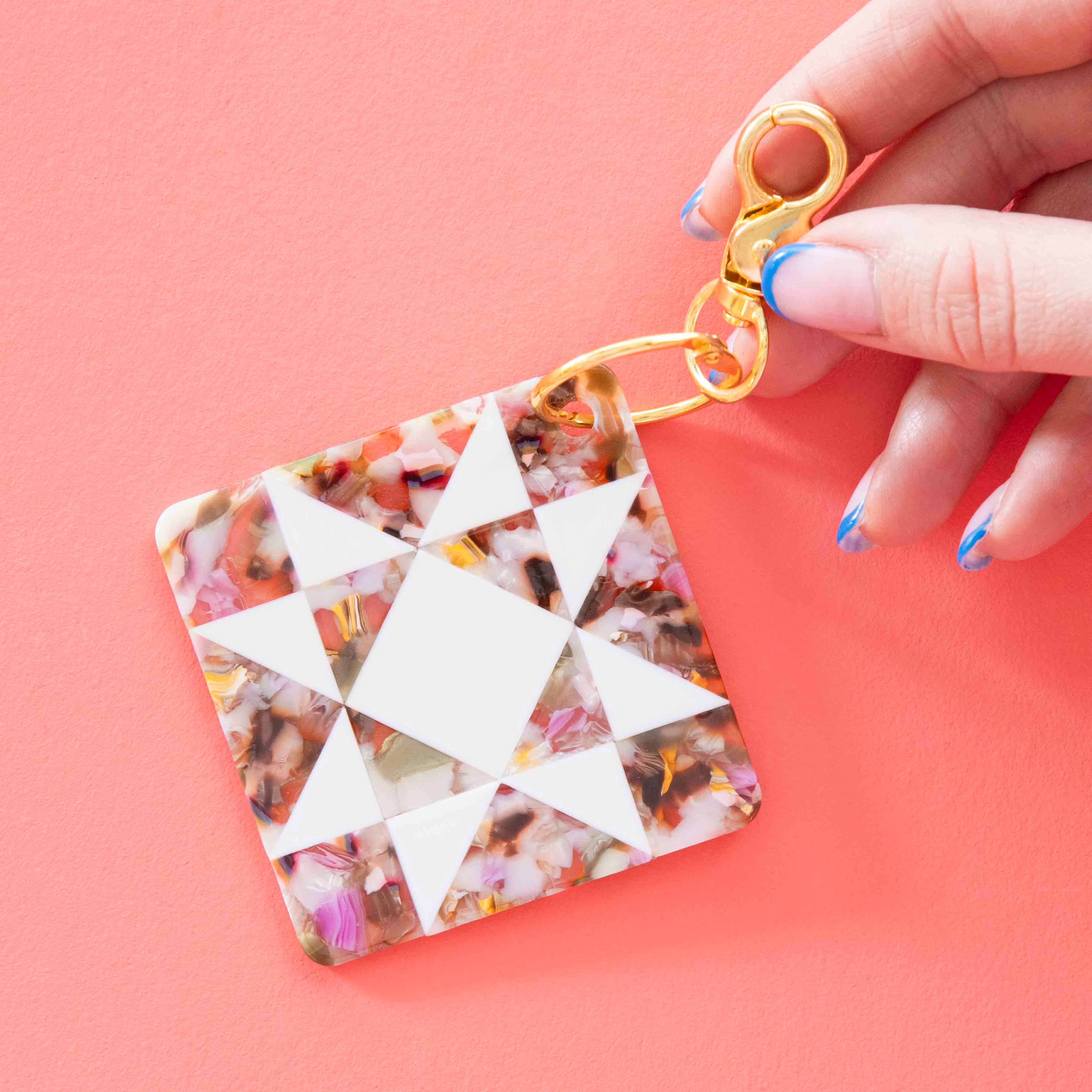 QUILT BLOCK Bag Charm By Sarah Hearts | Blackbird Fabrics